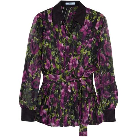 prada blue flower blouse|prada blouses for women.